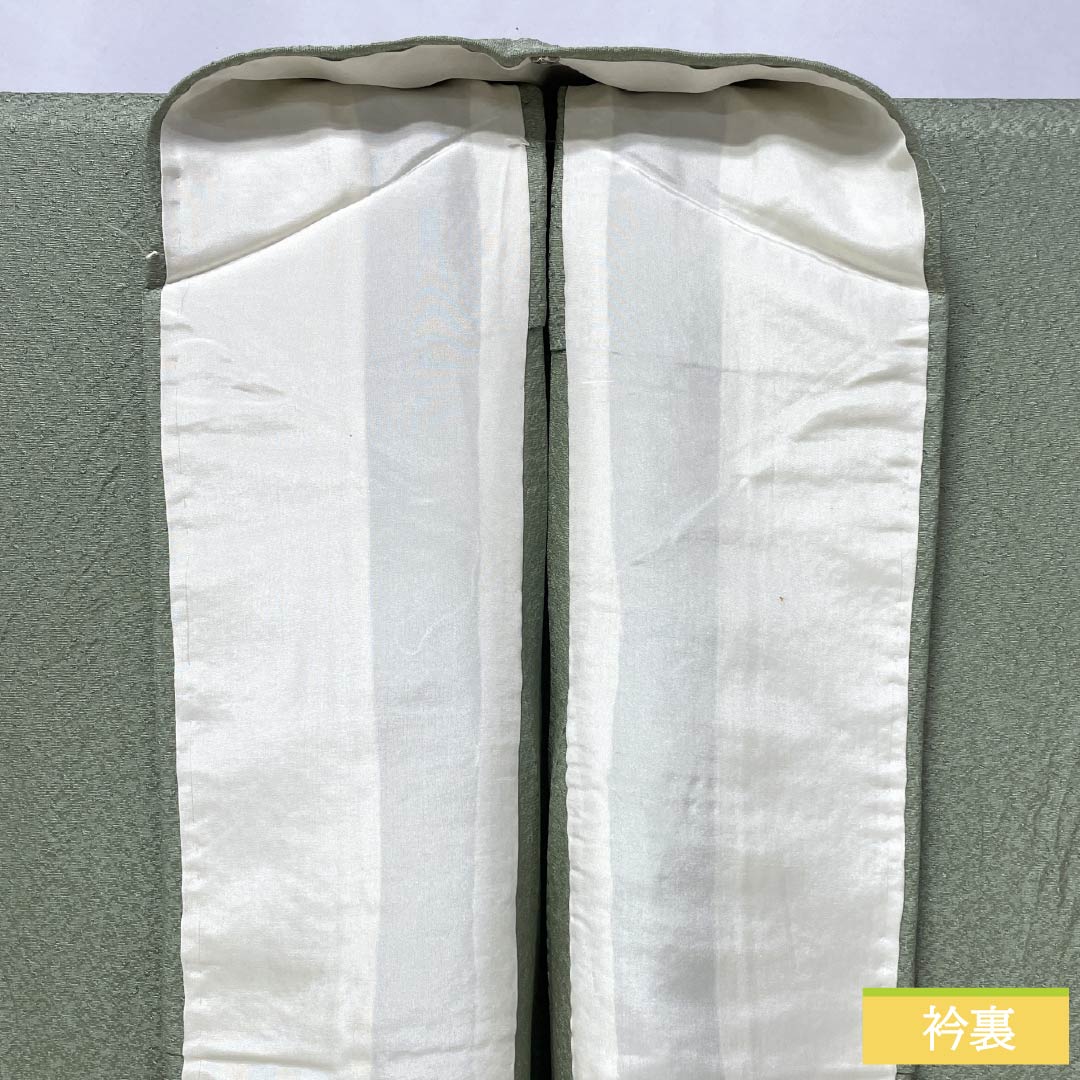 色無地 正絹 Bランク 身丈154cm 裄丈65cm 裏葉色（うらはいろ） 単衣 緑系 1114002374219