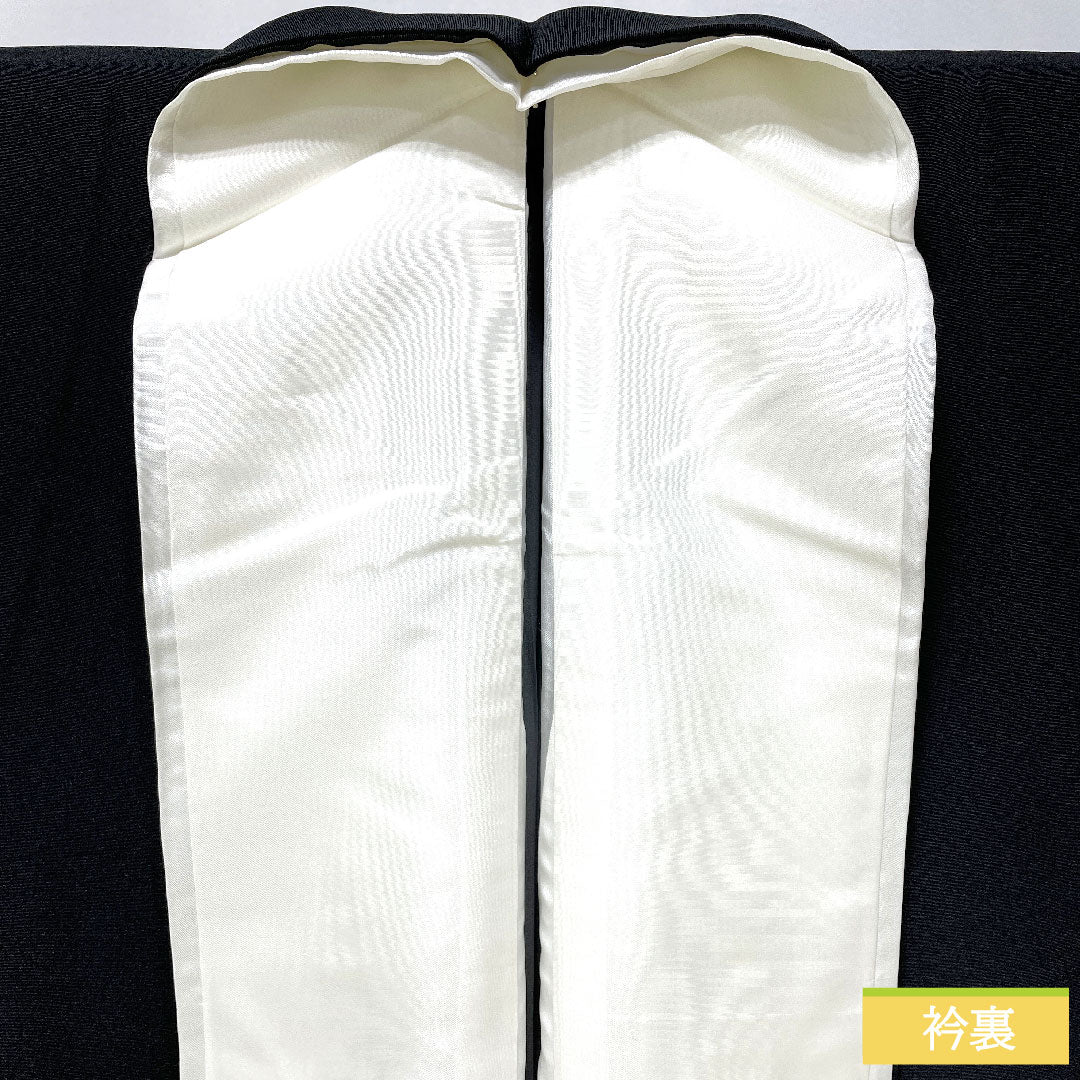 黒留袖 正絹 身丈167cm 裄丈67cm 袷 京友禅 草花模様 五つ紋 梅鉢 Sランク 黒系 1111001642510