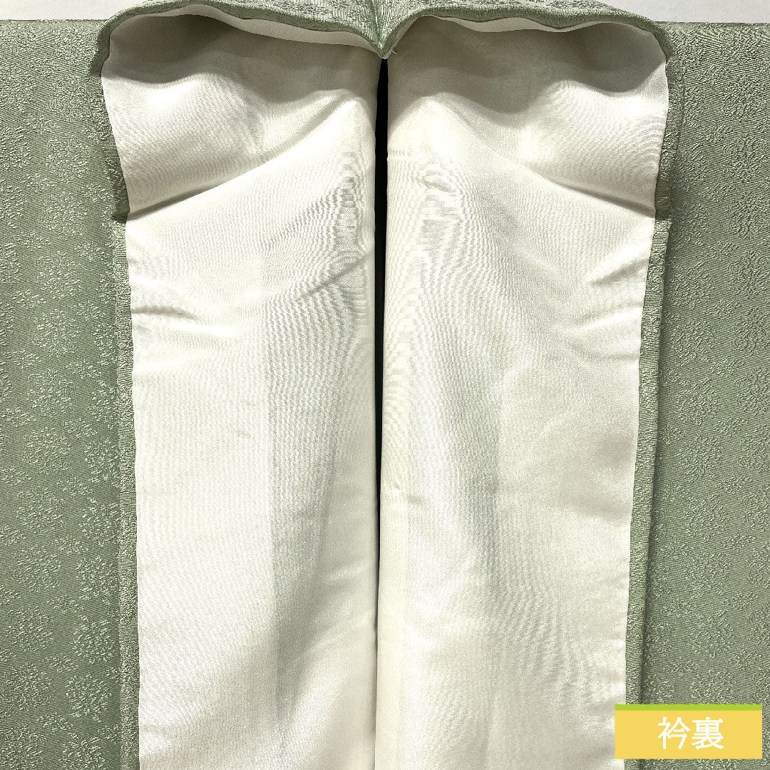 Plain color, pure silk, length 158cm, sleeve length 64.5cm, light green, one crest, four-layered, lined, S rank, green, 1114001662319