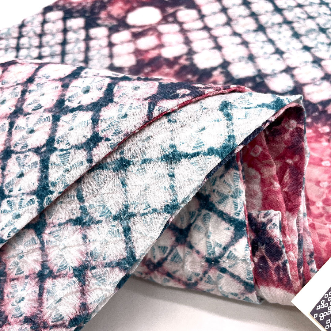 (New) Yukata Arimatsu Narumi Honshibori Length 163cm Sleeve length 68cm Checkered Geometric pattern Cotton NEW rank Single layer Length 163cm Purple 1118000681412