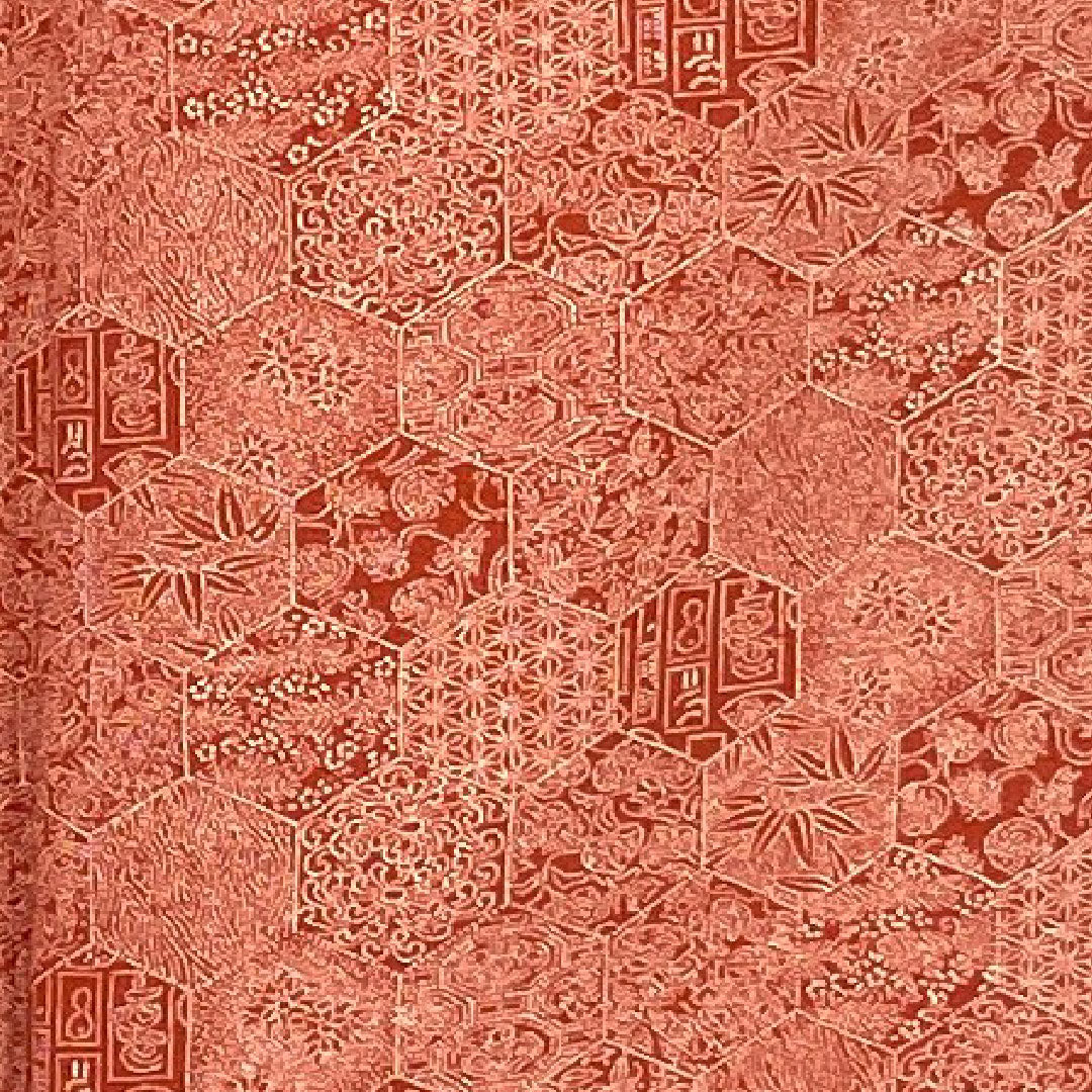 Komon, Length 164cm, Sleeve length 64cm, Awase, Butterfly and peacock feathers, Pure silk, S rank, Vermilion, 1115000572316