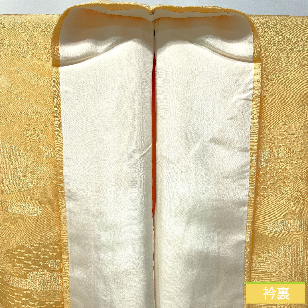 Plain color, pure silk, length 160.5cm, sleeve length 65cm, light persimmon color, one crest, snowflake and ivy, with basting thread, lined, S rank, orange, 1114001642426