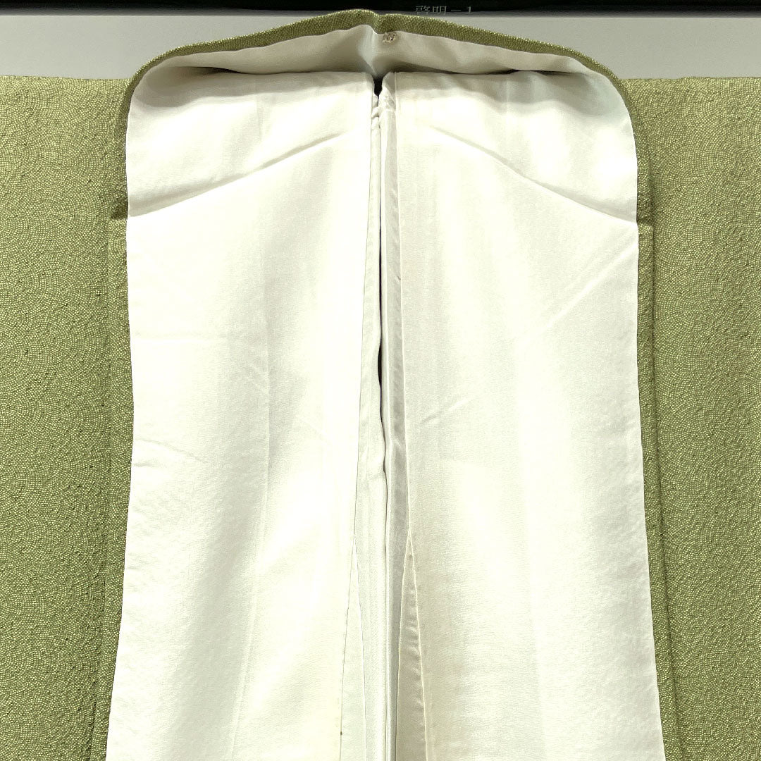 Komon Length 153.5cm Sleeve length 62cm Awase Rikyu color Edo komon Artist's work Shark Pure silk A rank Green 1115003443219