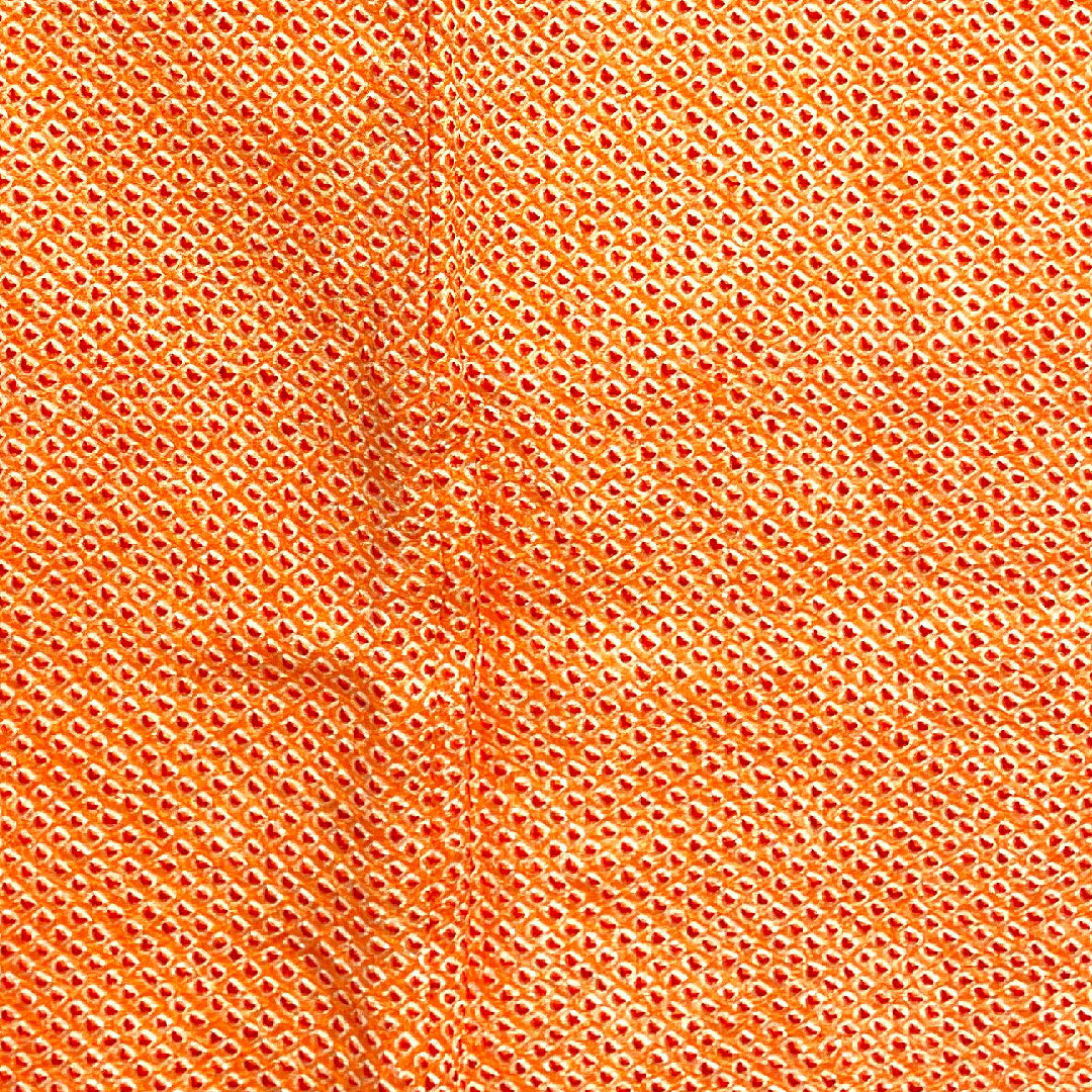 Haori, Length 75cm, Sleeve length 64cm, Scarlet, Shibori, Hikita pattern, Pure silk, S rank, Awase, Vermilion, 1117000362916