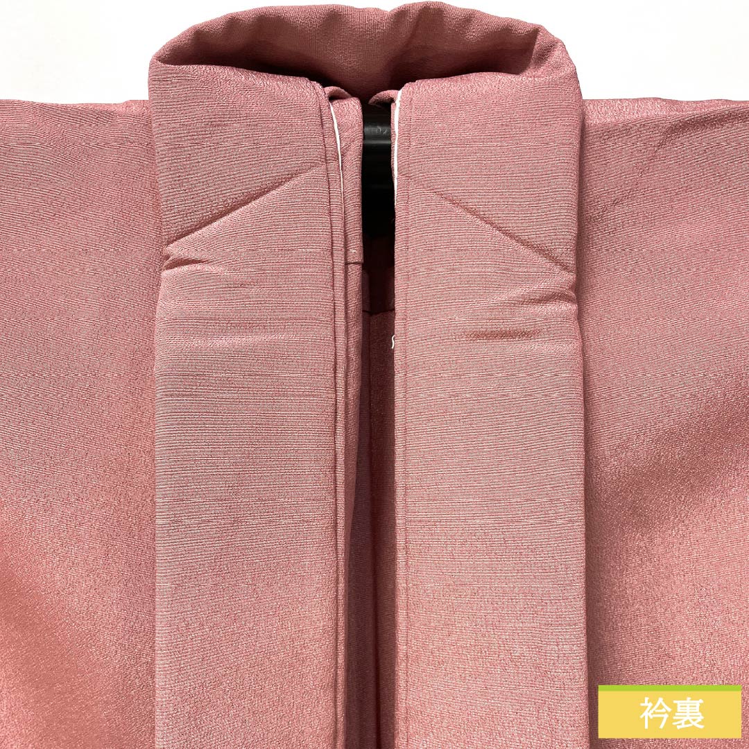 Solid-colored polyester kimono, length 156cm, sleeve length 65.5cm, with a red obi (taikoshoku), washable, single-layer kimono, S rank, pink, product number 1114002142313