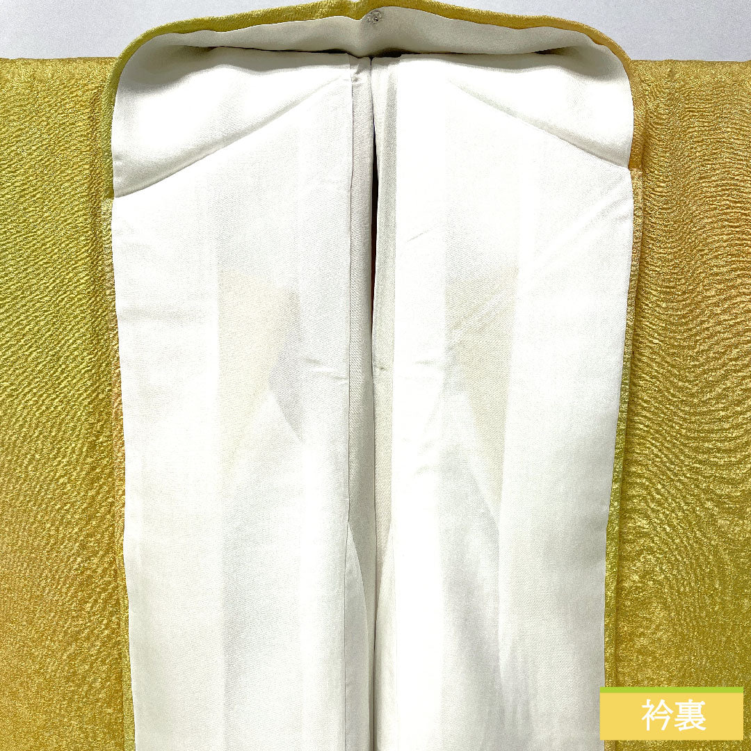 Plain color, pure silk, length 156cm, sleeve length 63cm, one crest, circle with four diamonds, lined, S rank, yellow, 1114001922323