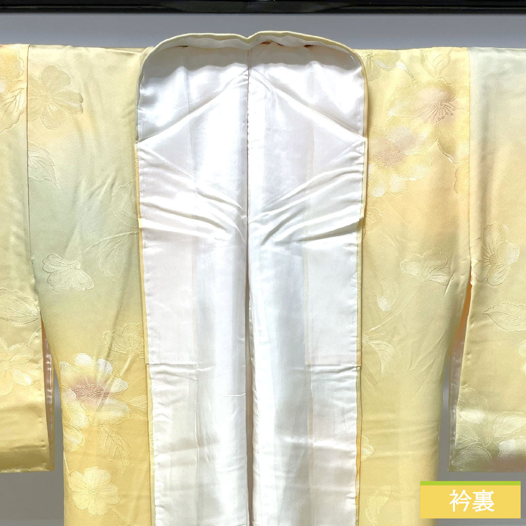 小紋 正絹 身丈153.5cm 裄丈63cm 袷 ぼかし染 花模様 Sランク グラデーション系 1115004032299