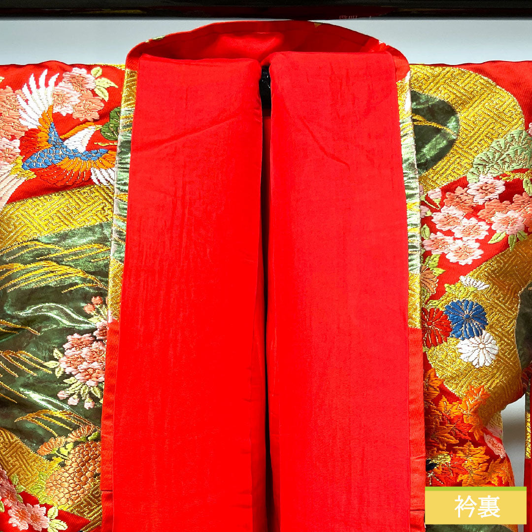 色打掛 正絹 身丈192cm 裄丈65cm  唐織 花車 草花模様 Sランク 袷 グラデーション系 1110000752999