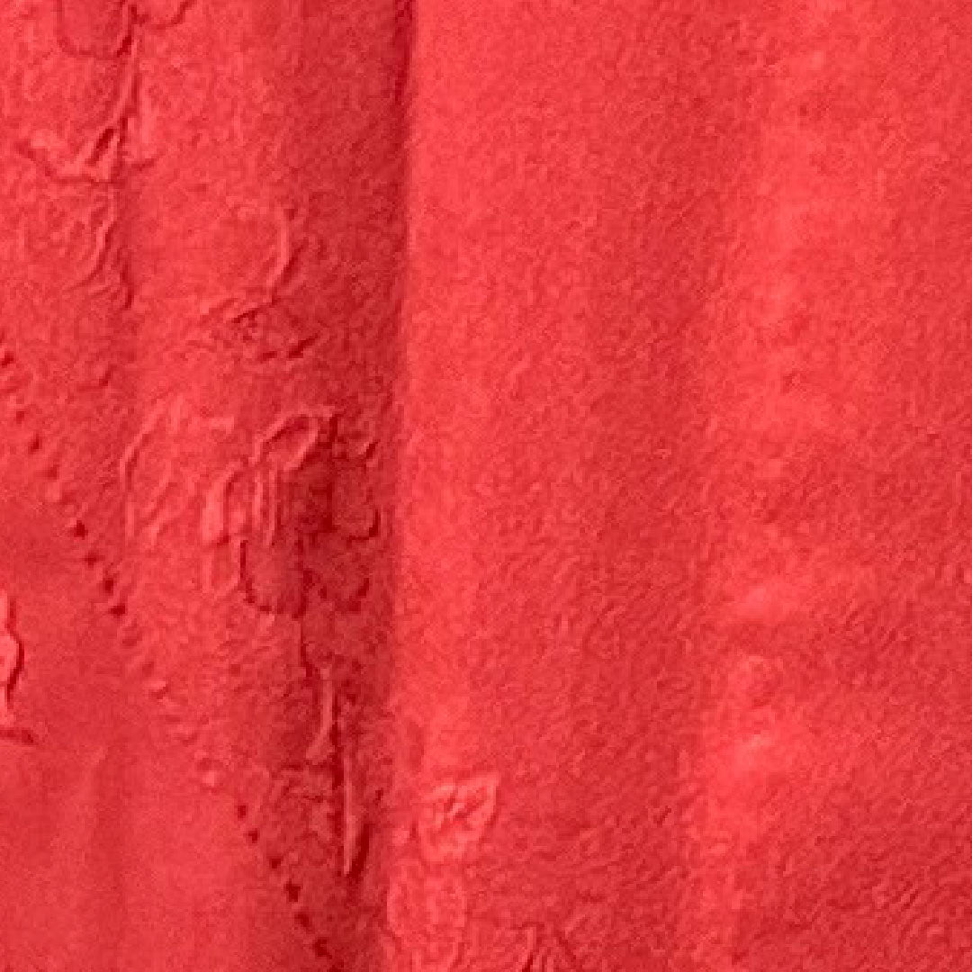 Nagajuban (long undergarment) made of pure silk, length 134cm, sleeve length 69.5cm, for single layer furisode, crimson, floral pattern, rank S, red, 1129000372412