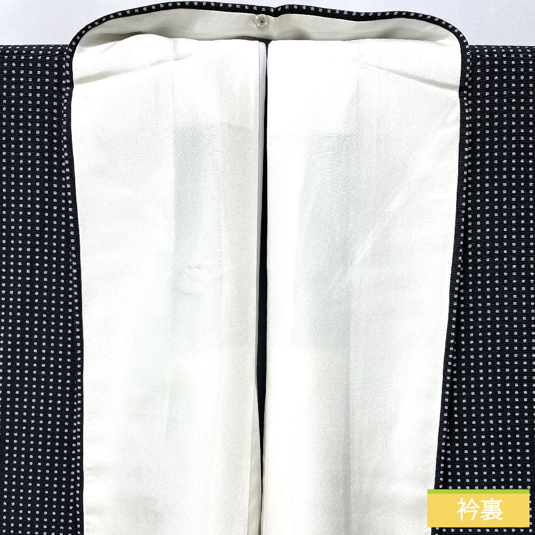 Komon, pure silk, length 165.5cm, sleeve length 66cm, lined, geometric pattern, A rank, black, 1115004713510