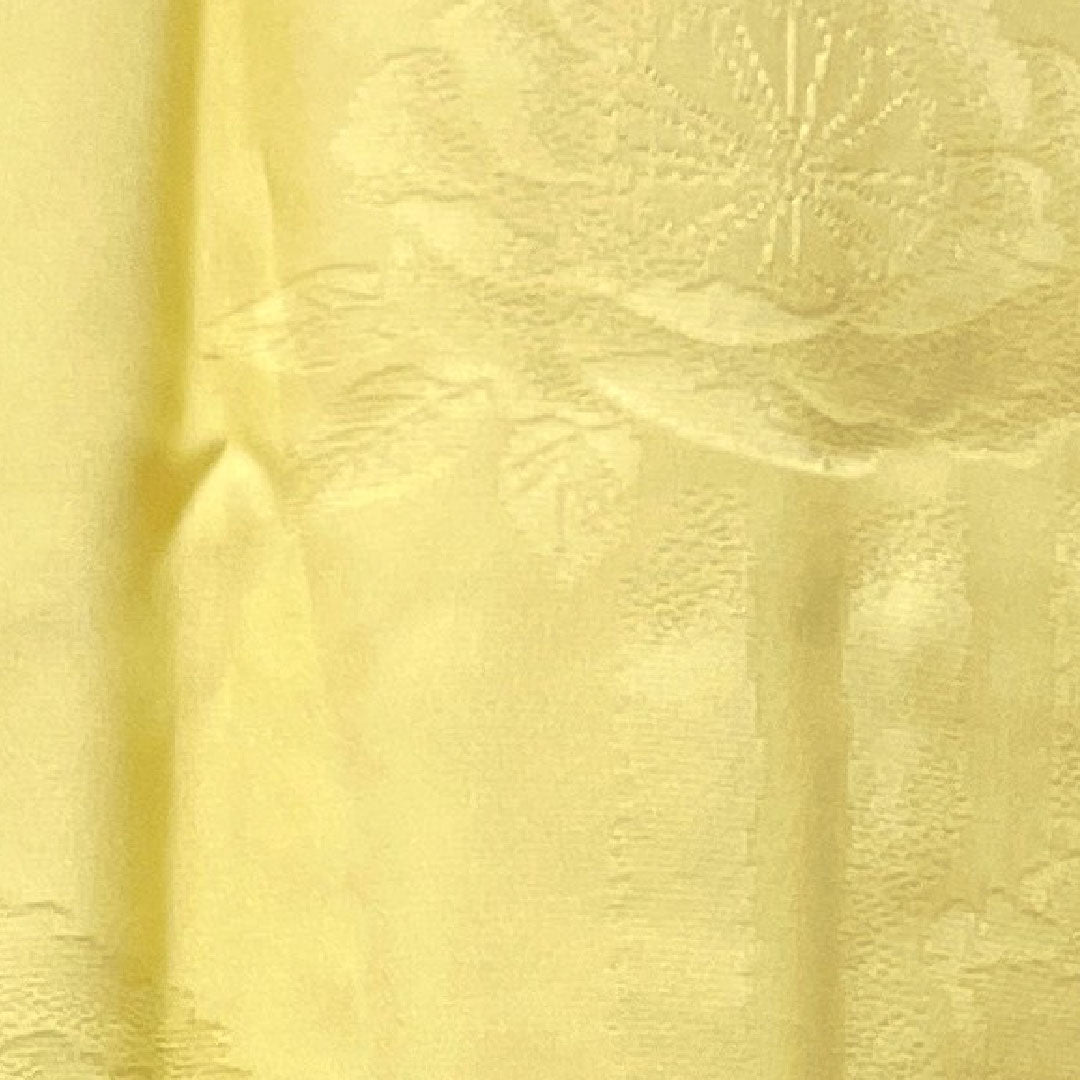 Long undergarment, pure silk, length 122cm, sleeve length 63.5cm, lined, for long-sleeved kimono, with embroidered collar, floral pattern, S rank, yellow, 1129000362123