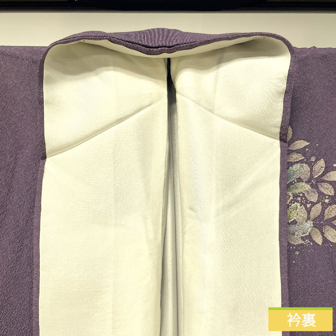 訪問着 正絹 袷 身丈154.5cm 裄丈67cm 滅紫色（けしむらさきいろ） 辻ヶ花 Aランク 紫系 1112004753220