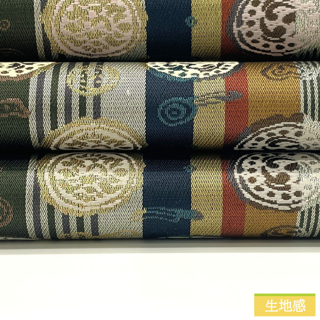 Fukuro-obi Silk S Rank Stripes Nishijin-ori Abstract Pattern Obi Length 438cm Rokutsu Casual Gradation 1123017432399