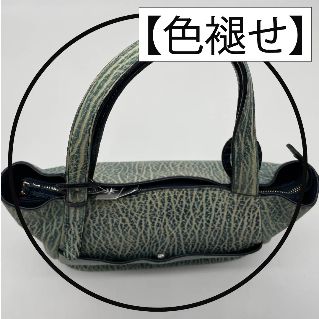 (Like New) Western-style Bag, Fur Seal and Lizard Design, A-Rank, Like New, Fur Seal and Lizard Design Tote Bag, Navy Blue, 119700042318