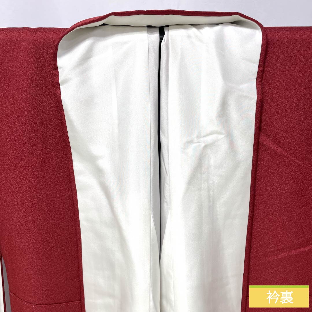 Furisode Pure Silk S Rank Length 163cm Sleeve length 67.5cm Lined Deep Red Kyo-Yuzen Flower Cart Red 1113002892412