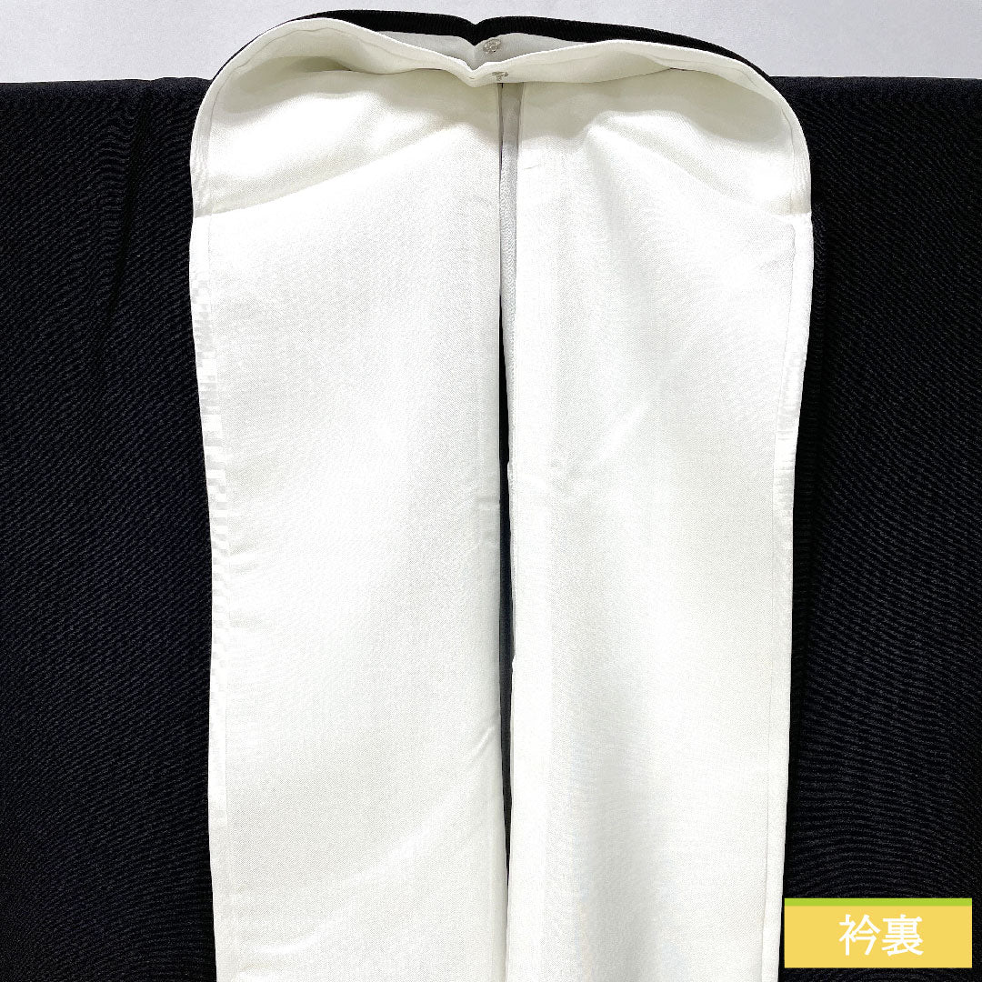 黒留袖 正絹 身丈162.5cm 裄丈64cm 袷 京友禅 鶴 松 作家物 五つ紋 五三桐 Aランク 黒系 1111001623410