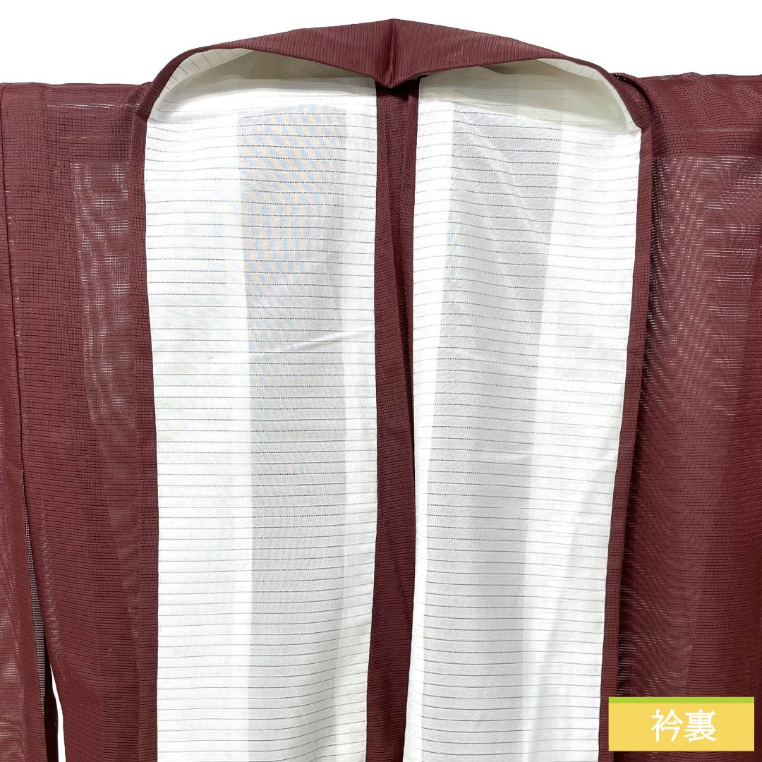 Summer Polyester Iromuji S-Rank, Length 153.5cm, Sleeve Length 64cm, Beni-ebicha (deep brownish red), Plain, Washable Kimono, Ro, Brown tones, 1132003422214