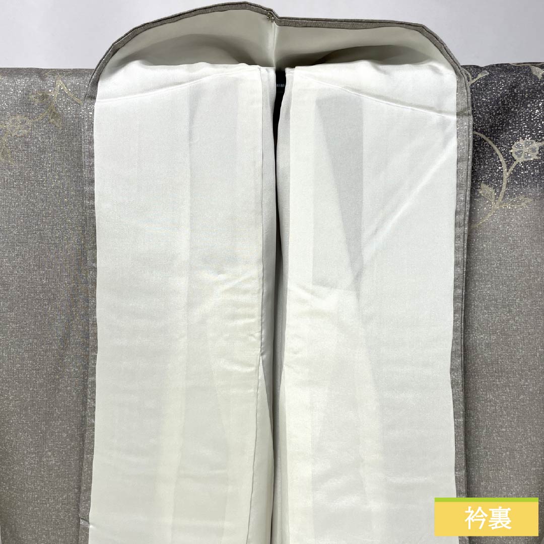 訪問着 正絹 Sランク 袷 身丈164.5cm 裄丈64.5cm 絹鼠色（きぬねずいろ） 蘇州刺繍 汕頭刺繍 抽象模様 グレー系 1112006422422