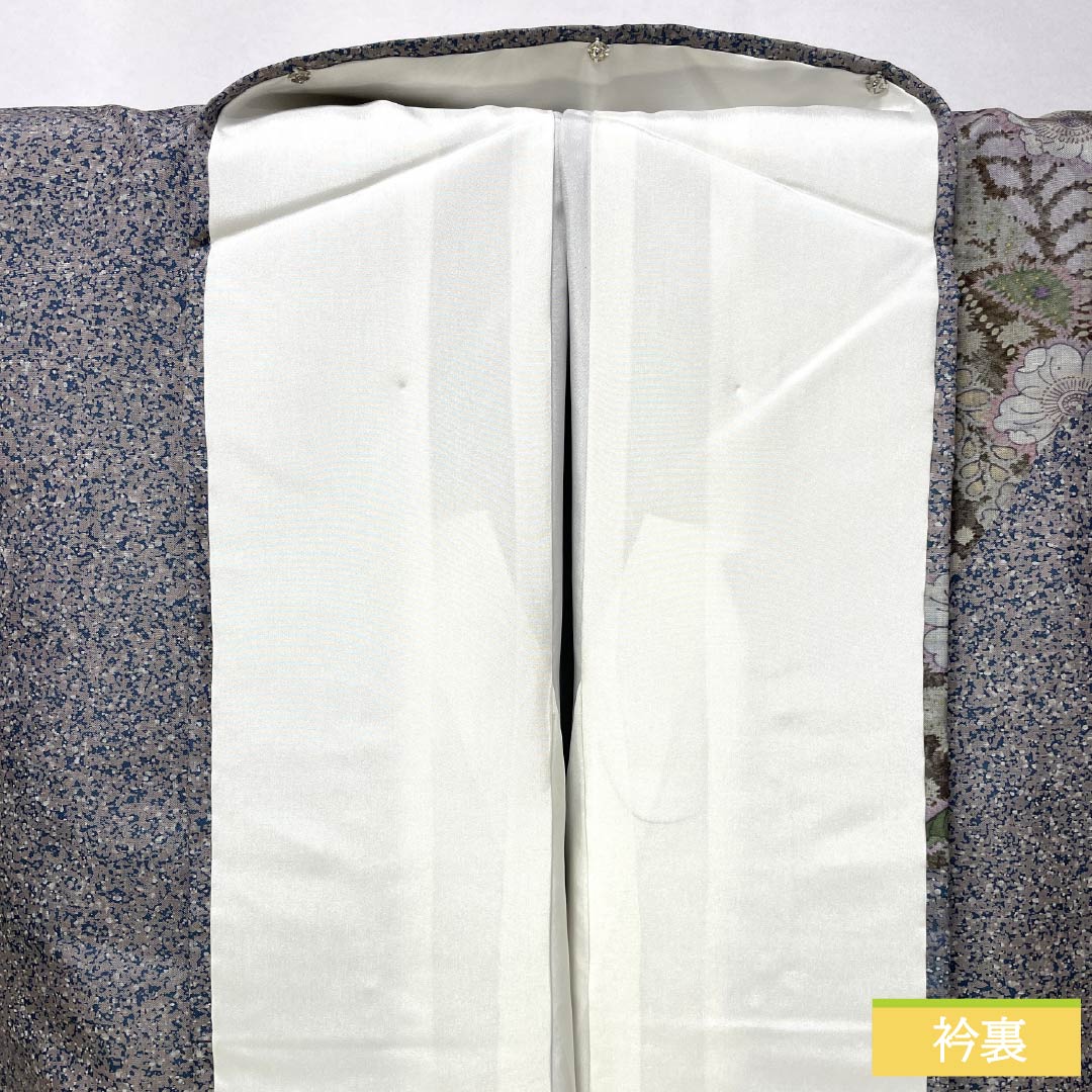 訪問着 正絹 Sランク 袷 身丈156cm 裄丈62.5cm 灰桜色（はいざくらいろ） 大島紬 辻ヶ花 しつけ糸付き パールトーン加工 グレー系 1112007472322