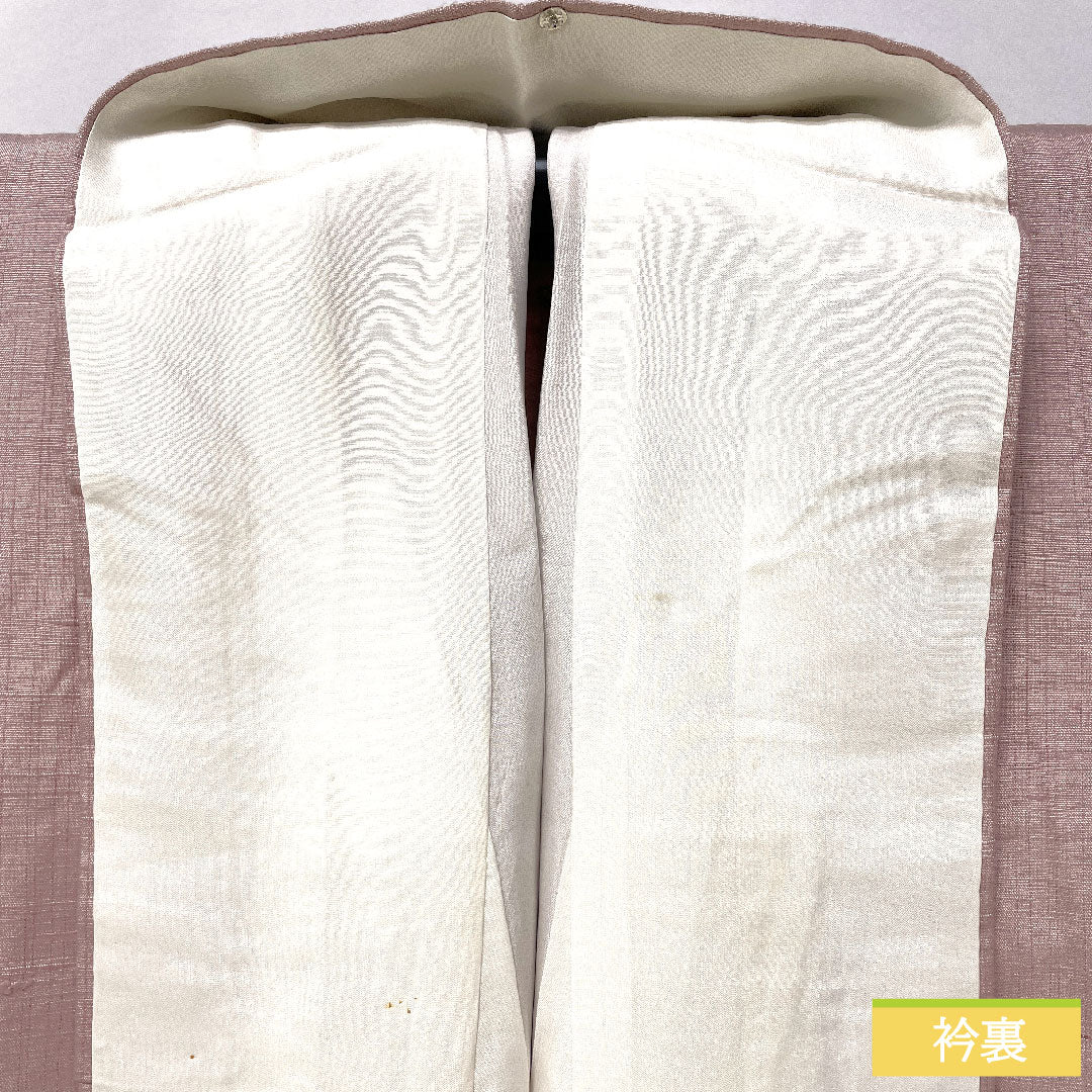 Plain color, pure silk, length 163cm, sleeve length 64cm, pale white, pongee, one crest, medium shade, five-three paulownia, lined, S rank, purple, 1114001812420
