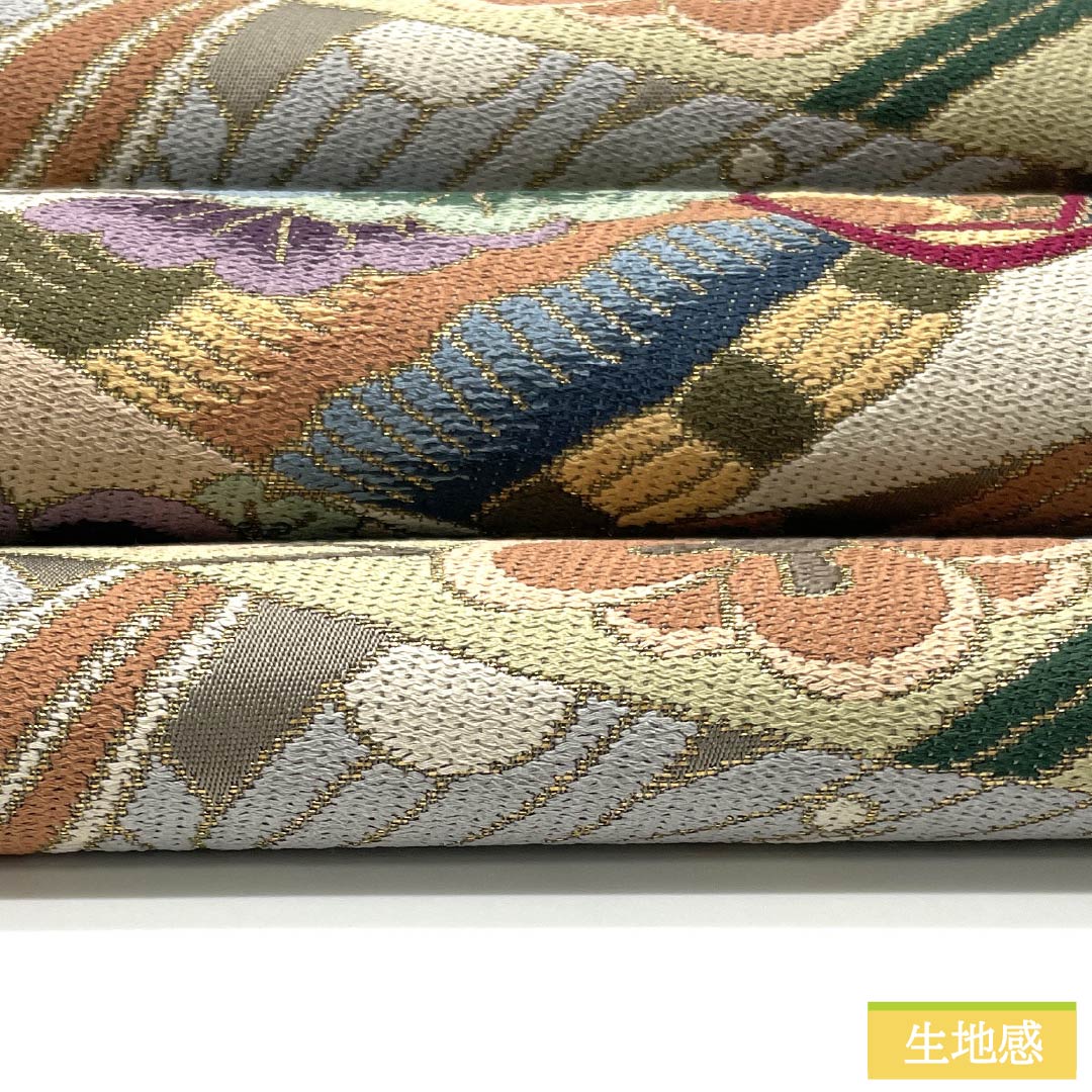 袋帯 正絹 消炭鼠色（けしずみねずみいろ） 留袖用 振袖用 白綾苑大庭 松竹梅 帯丈444cm Aランク 六通 フォーマル グレー系 1123013623322