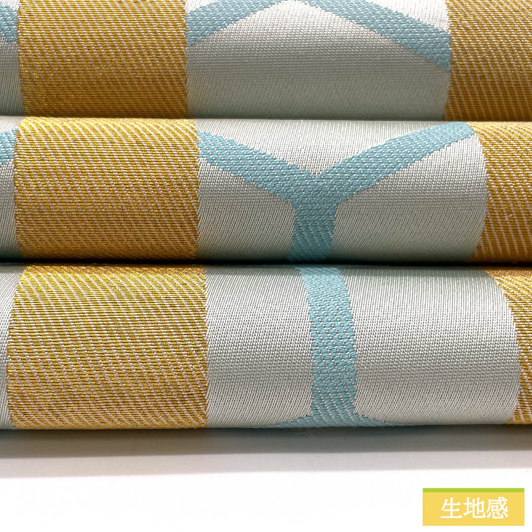 Fukuro Obi (Sash) - Pure Silk, White Indigo (Shirokiaiiro) - For Furisode (Long-sleeved Kimono) - Tortoise Shell Pattern - Length 442cm - A-Rank - Six-way - Formal - Light Blue - 1123013653324