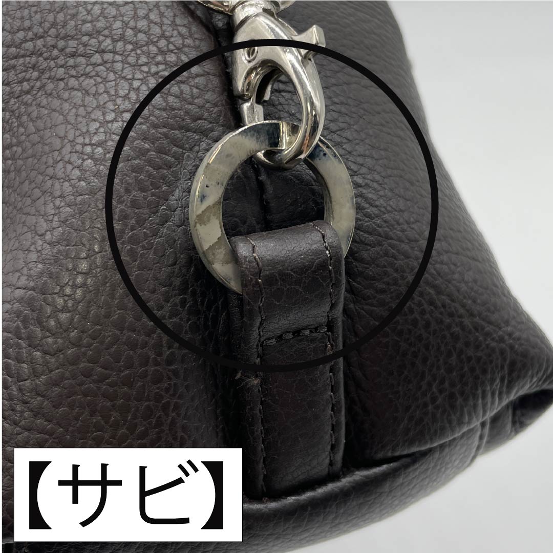 （新古品） 洋装バッグ 牛革 Aランク 新古品 牛革 横長 茶系 119700005314