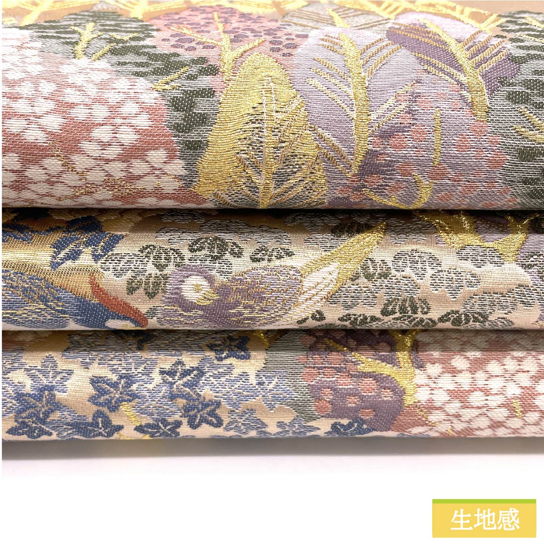 Fukuro Obi, pure silk, gold color, crane, phoenix, mandarin ducks, landscape, obi length 432cm, S rank, six-way, formal, gold-based, 1123012062321