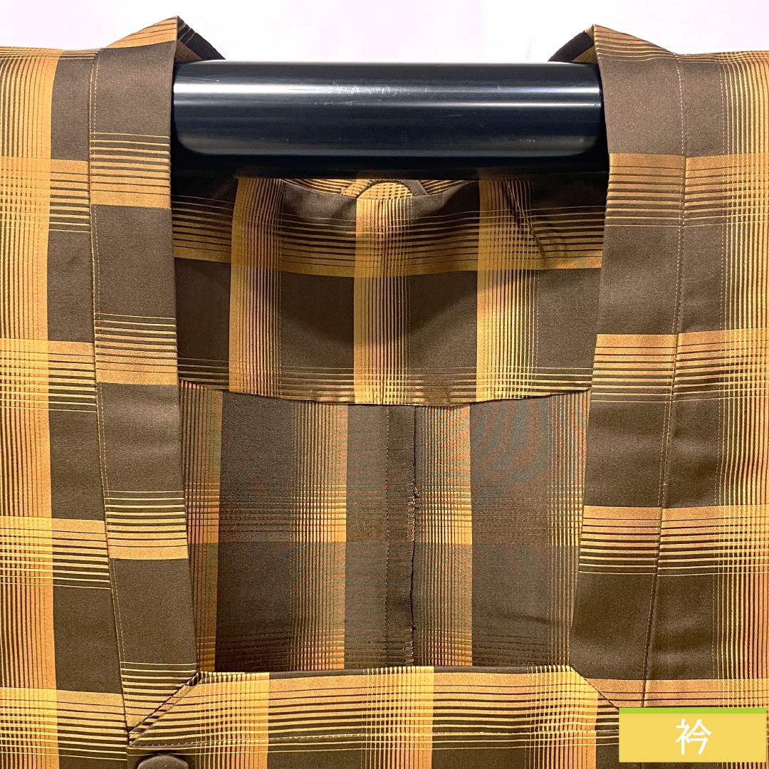 Raincoat, Polyester, S Rank, Length 124cm, Sleeve Length 64cm, Checkered Pattern, Brown, with Storage Case, Product Number: 1117001272914