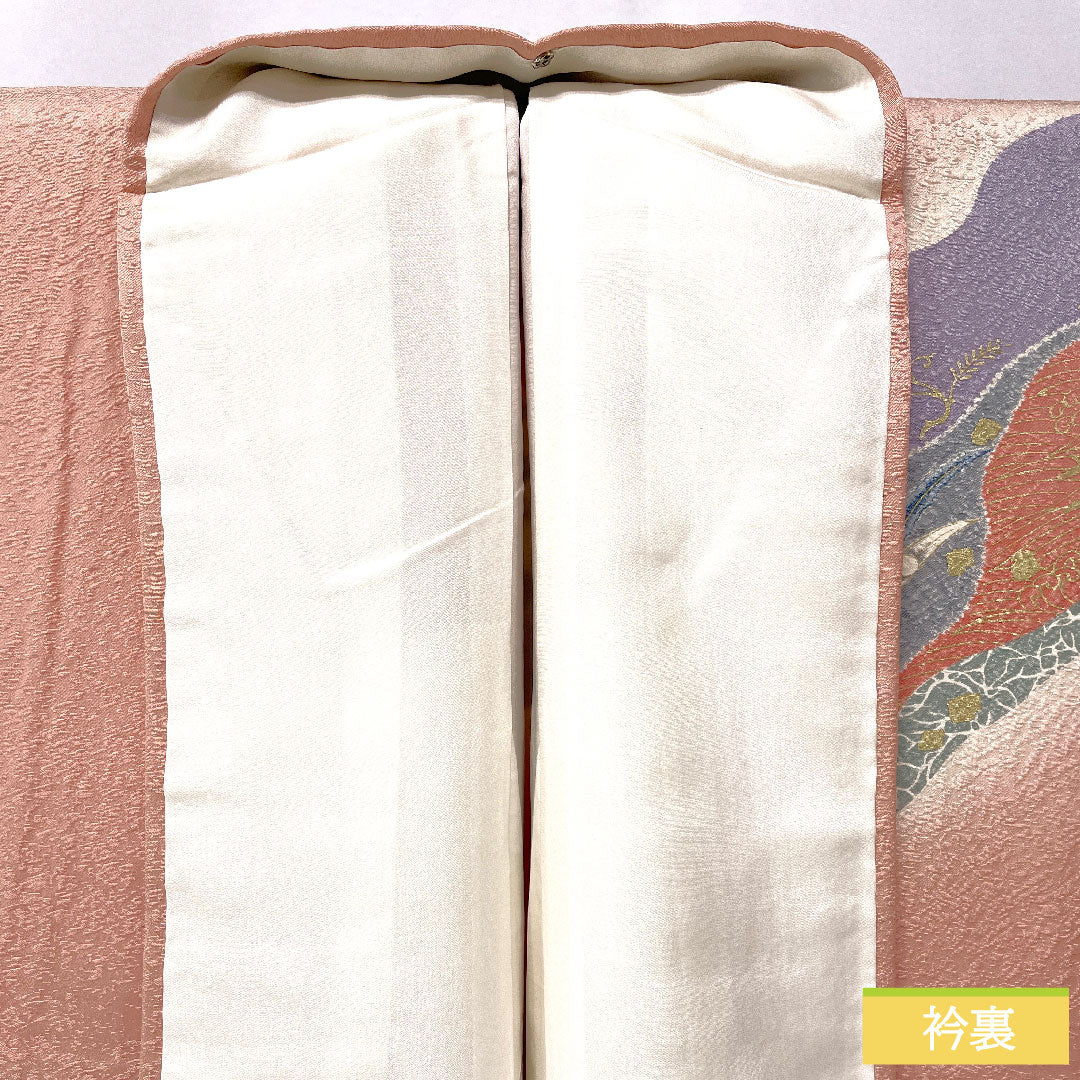 訪問着 正絹 袷 身丈159cm 裄丈63.5cm 東雲色（しののめいろ） 京友禅 辻ヶ花 Aランク ピンク系 1112005673313