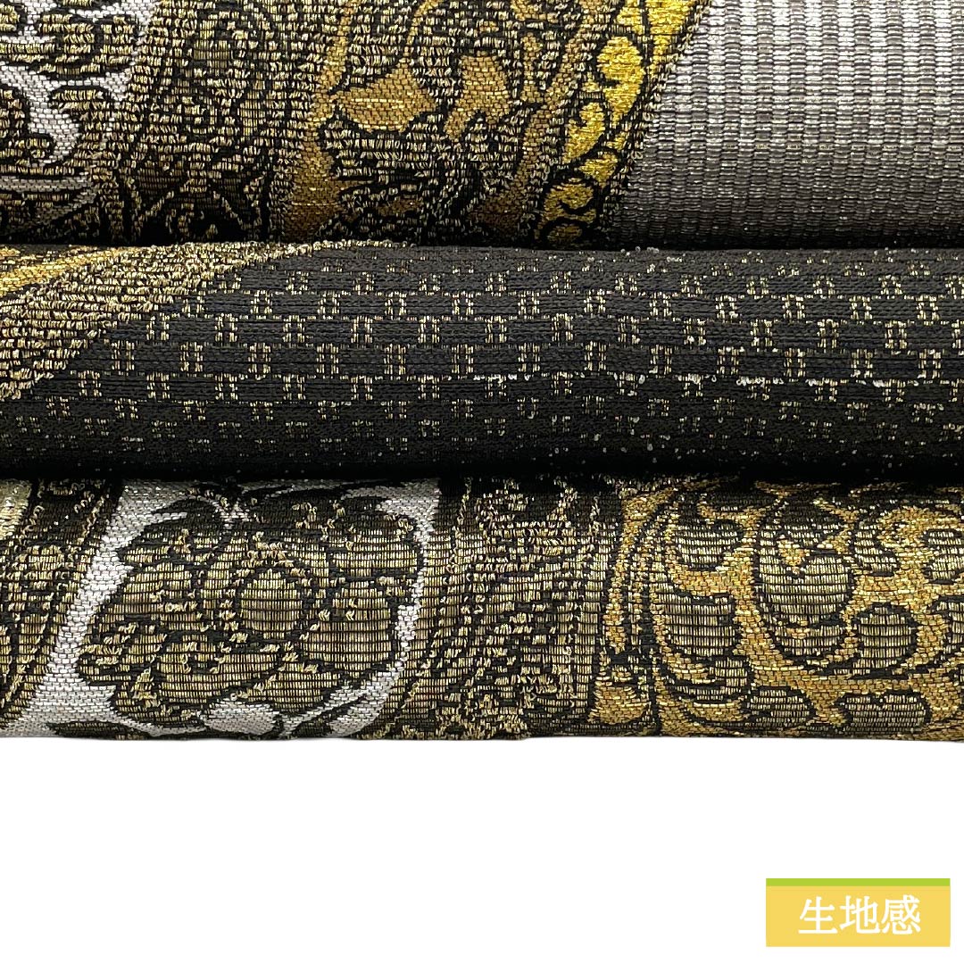 袋帯 正絹 Sランク 誉田屋源兵衛 西陣織 金華燦綴 金華山織 正倉院鏡裏唐草文 帯丈454cm 六通 セミフォーマル 黒系 1123017762410