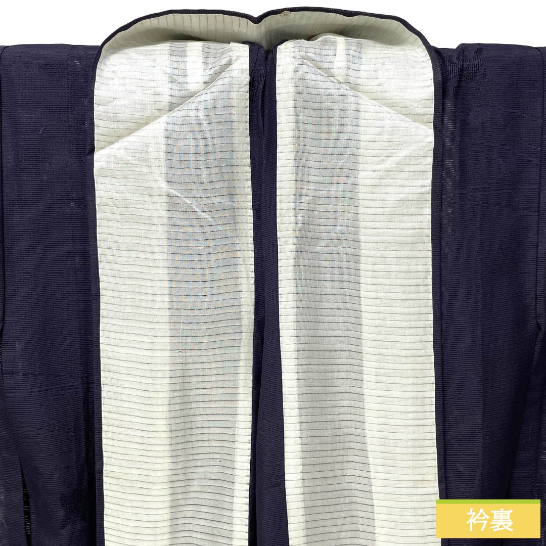 Summer Item Pure Silk Iromuji S Rank Length 159.5cm Sleeve Length 63.5cm Kachiiro (Dark Blue) Flowing Water Grass Blades Mon-Ro Ro Navy 1132003702318