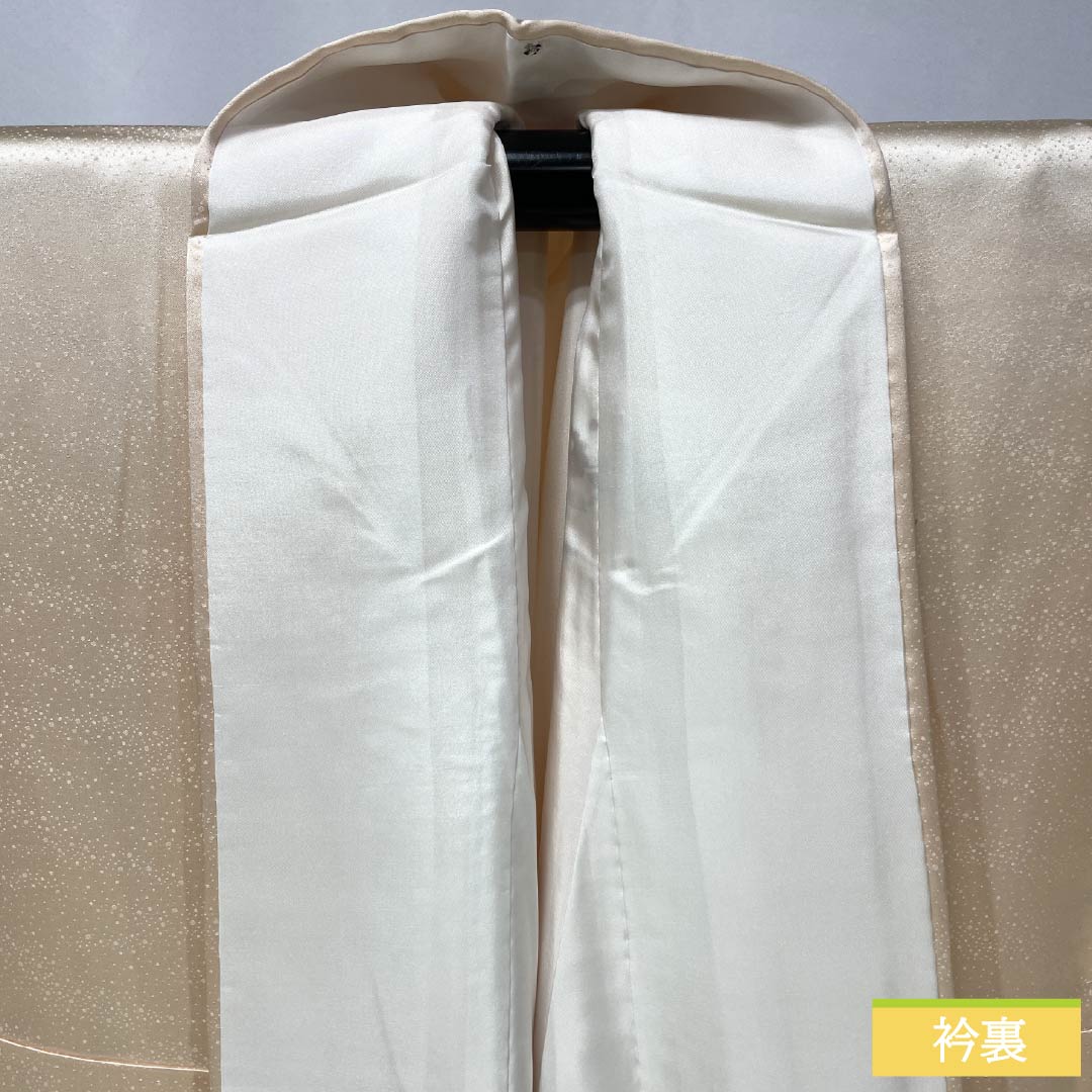 Visiting Kimono, Pure Silk, S Rank, Lined, Length 163.5cm, Sleeve Length 67cm, Light Color (Usunikuiro), Kyoto Yuzen, Plant Pattern, Orange, with Basting Thread, Product Number: 1112006672426