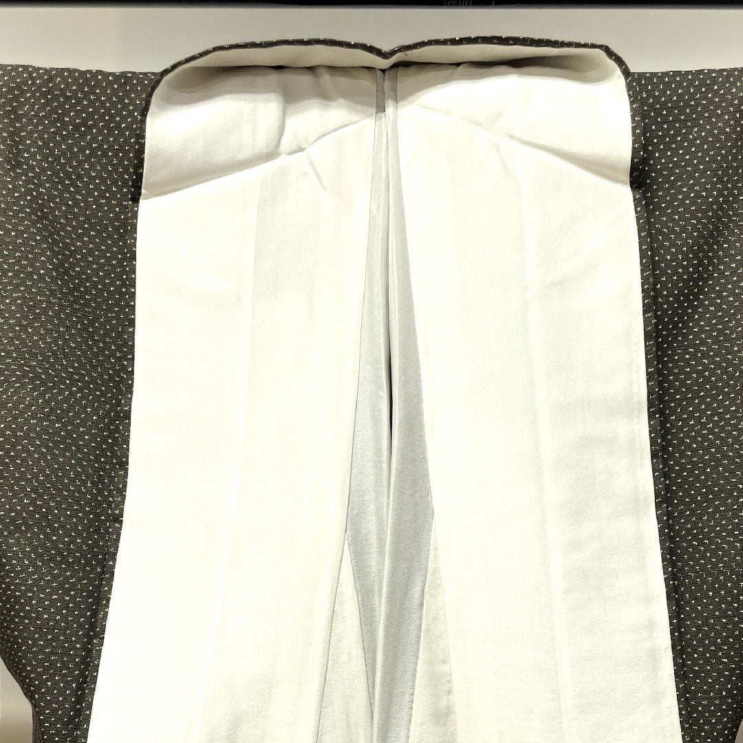 訪問着 正絹 袷 身丈171.5cm 裄丈67cm 墨色 赤城紬 抽象模様 Sランク 茶系 1112003232614