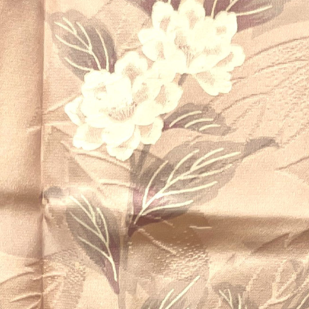 Long undergarment, pure silk, length 122cm, sleeve length 64cm, lined, floral pattern, S rank, pink, 1129000412113