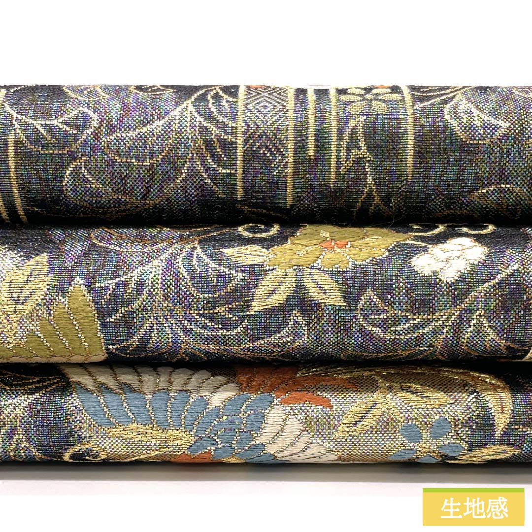 Formal, pure silk obi for formal kimono, featuring a phoenix and Chinese floral motifs, length 440cm, S rank, six-fold hem, gradient pattern, product number 1123014322399