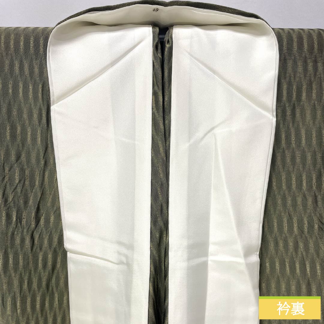 Summer pure silk tsumugi Length 172cm Sleeve length 67cm Dark gray Seki silk fabric Satsuma openwork Honba striped Oshima gauze A rank Green 1132001983619