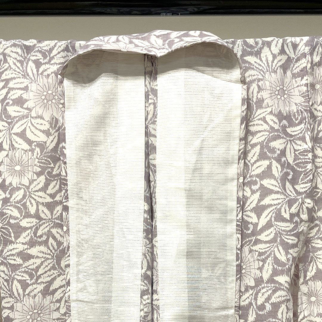 Summer kimono, polyester, small pattern, length 169cm, sleeve length 67.5cm, ash cherry color, daisy, with basting thread, washable kimono, gauze, S rank, purple, 1132000462520