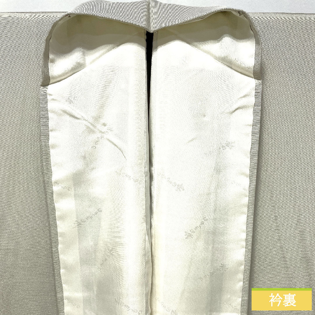 色留袖 正絹 身丈166cm 裄丈68cm 袷 卯の花色（うのはないろ） 京加賀友禅 一つ紋 違い鷹の羽 パールトーン加工 しつけ糸付き 未使用品 Sランク グレー系 1111001662522