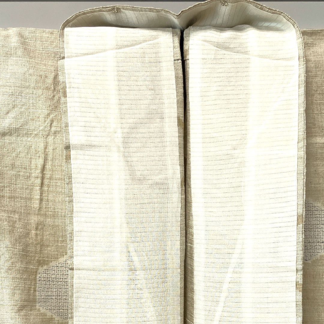 Tsumugi Length 161.5cm Sleeve length 63.5cm Colored tortoiseshell Pure silk S rank Single layer Cream 1116002452415