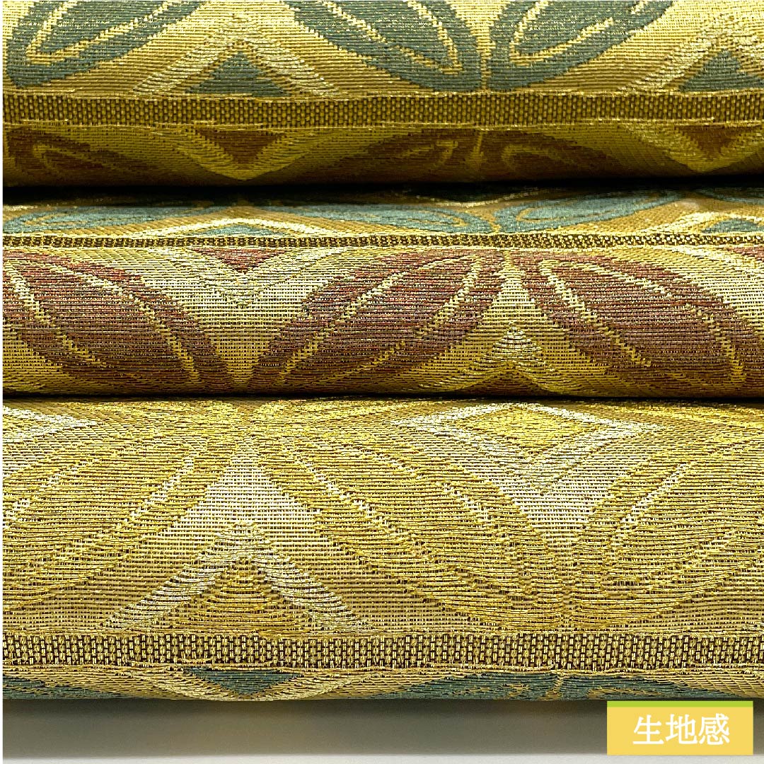 Fukuro Obi, pure silk, gold, Shippo Tsunagi, obi length 447cm, S rank, six-way, semi-formal, gold, 1123011432321