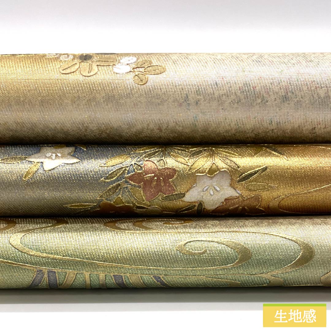袋帯 正絹 生成り色（きなりいろ） 留袖用 螺鈿 引箔 御所車 帯丈446cm Aランク 六通 フォーマル クリーム系 1123014043315