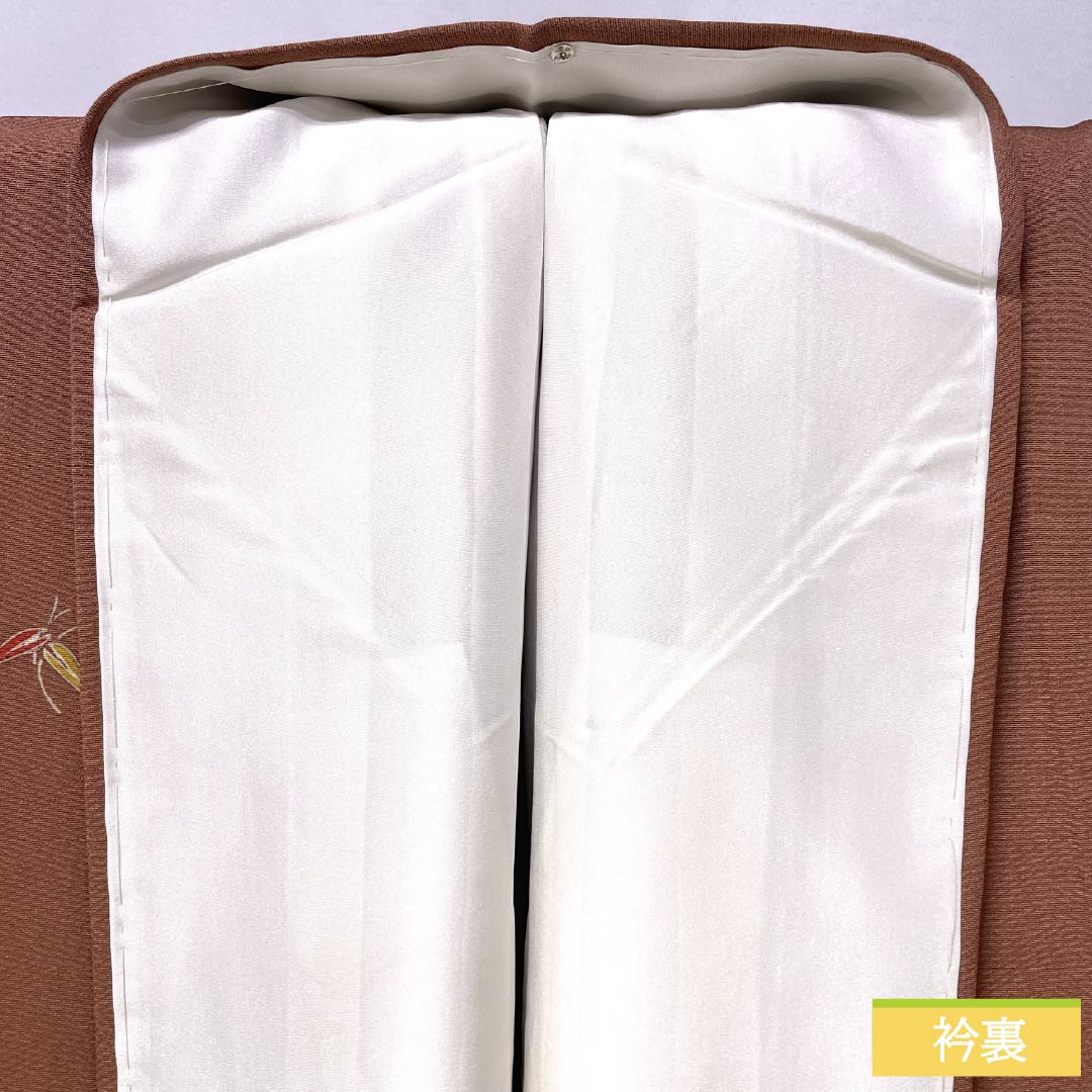 Komon, pure silk, length 163.5cm, sleeve length 66cm, lined, Tokiasagi-iro (light blue), Kyo-Yuzen, bamboo leaf, pearl tone finish, S rank, brown, 1115005742414