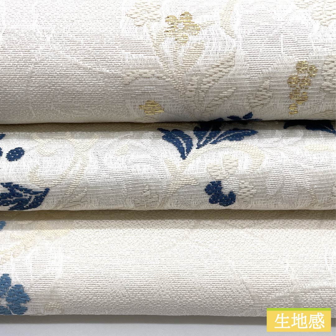 【未仕立】袋帯 正絹 NEWランク 胡粉色（ごふんいろ） 小花模様 市松模様 葡萄  帯丈474cm 六通 セミフォーマル 白系 1123010641411