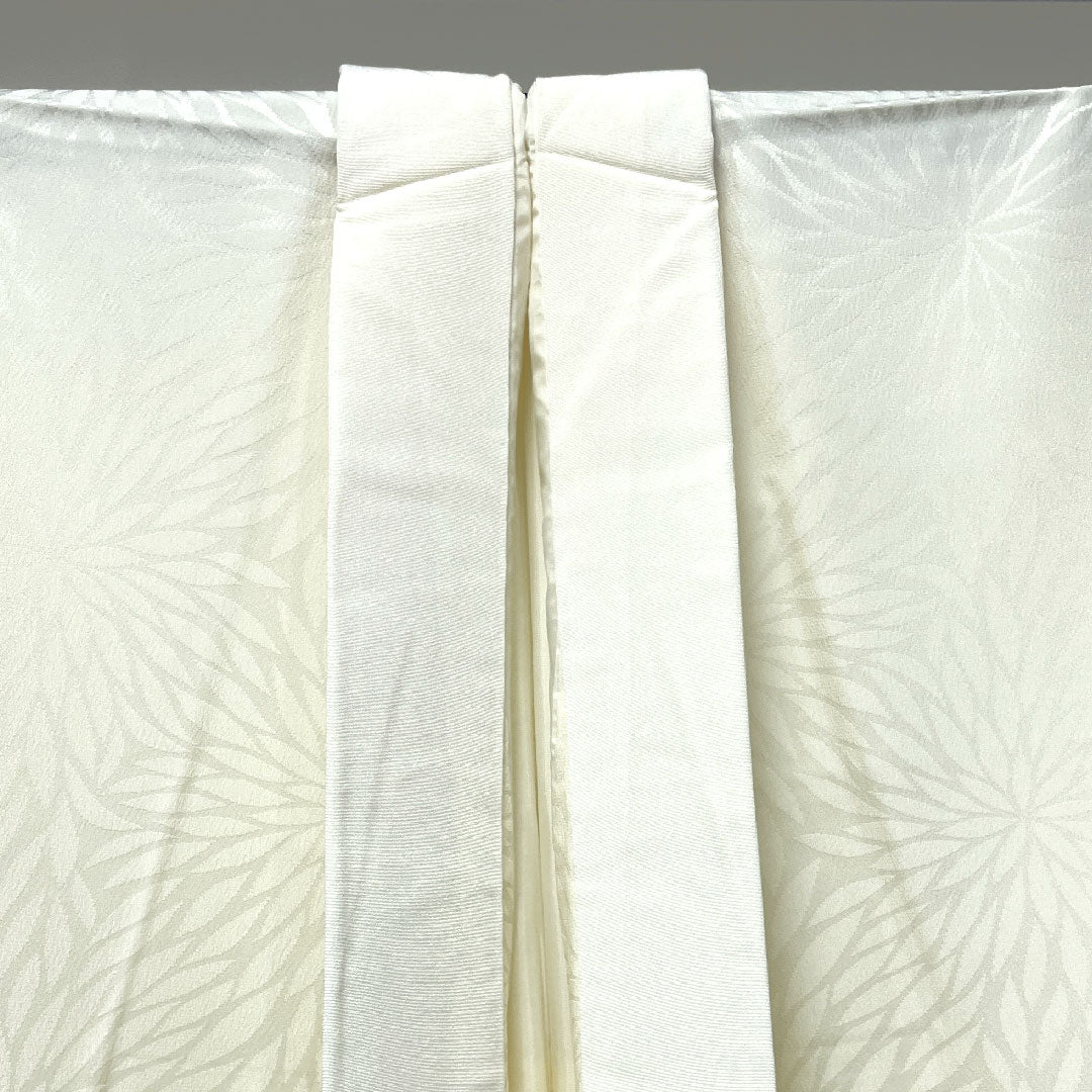 長襦袢 正絹 身丈142cm 裄丈66.5cm 袷  フォーマル 菊  Sランク クリーム系 1129000472615