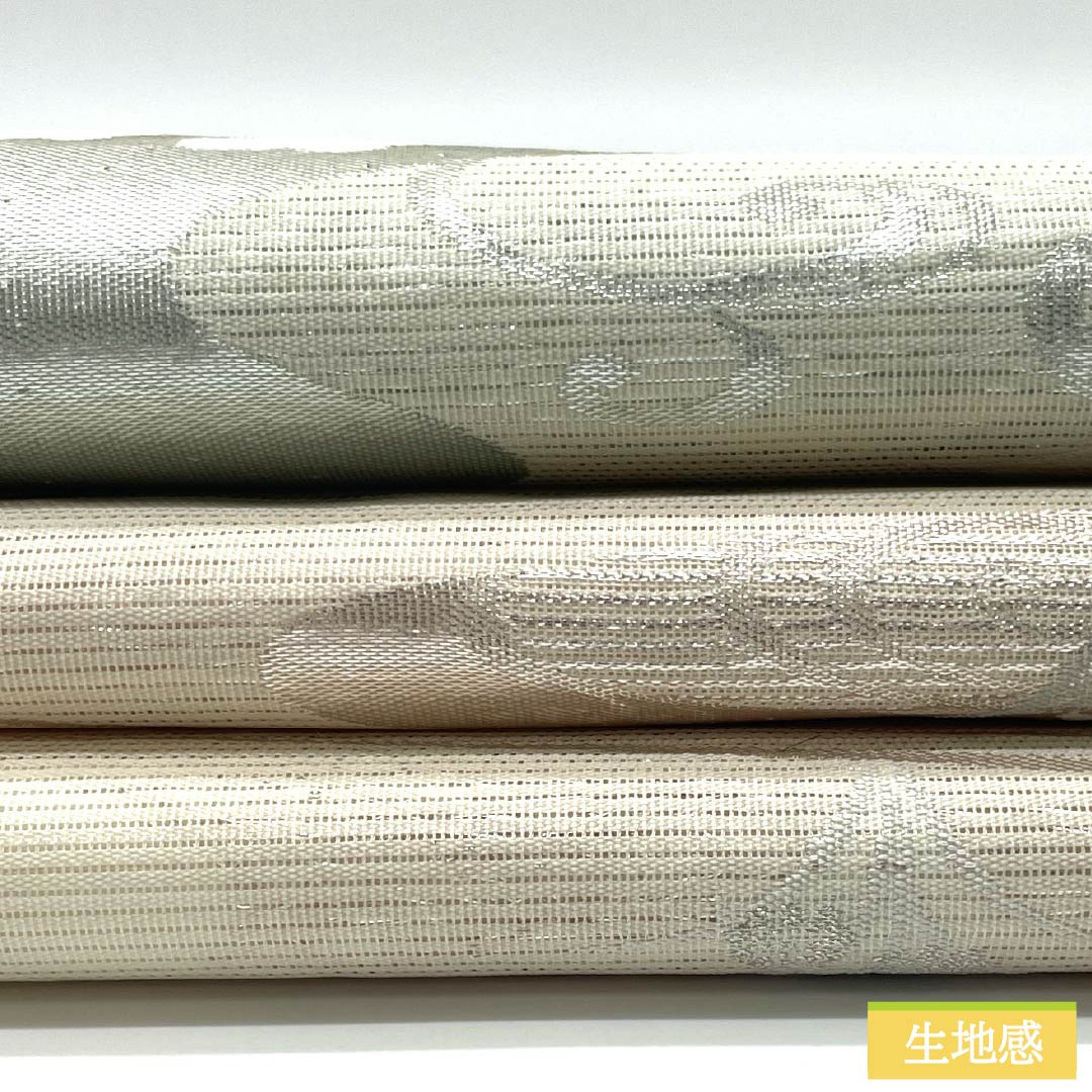 Fukuro Obi (sash), pure silk, A-grade, off-white, summer obi with a gold leaf pattern and flowing water design, hazy, 440cm long, six-pass, semi-formal, white, 1123015103311