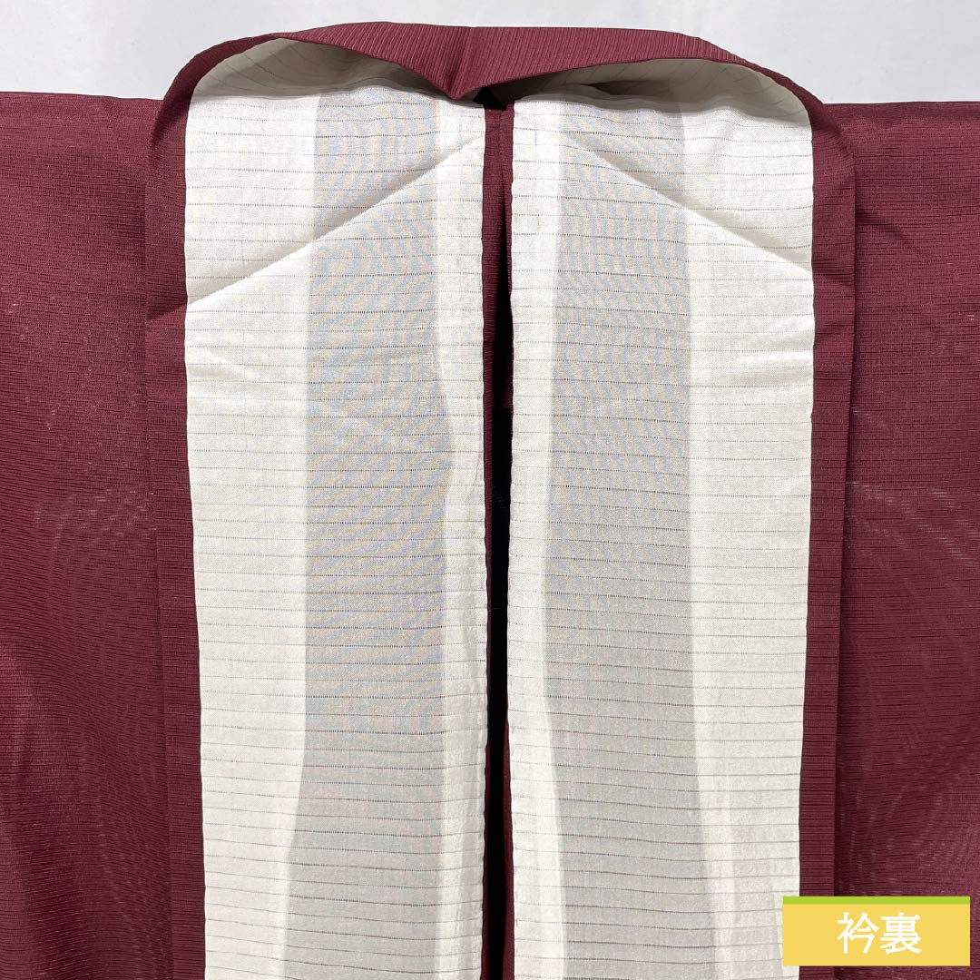 Summer kimono, polyester, plain color, A rank, length 160.5cm, sleeve length 64.5cm, crimson color, washable, red pongee, 1132003083412