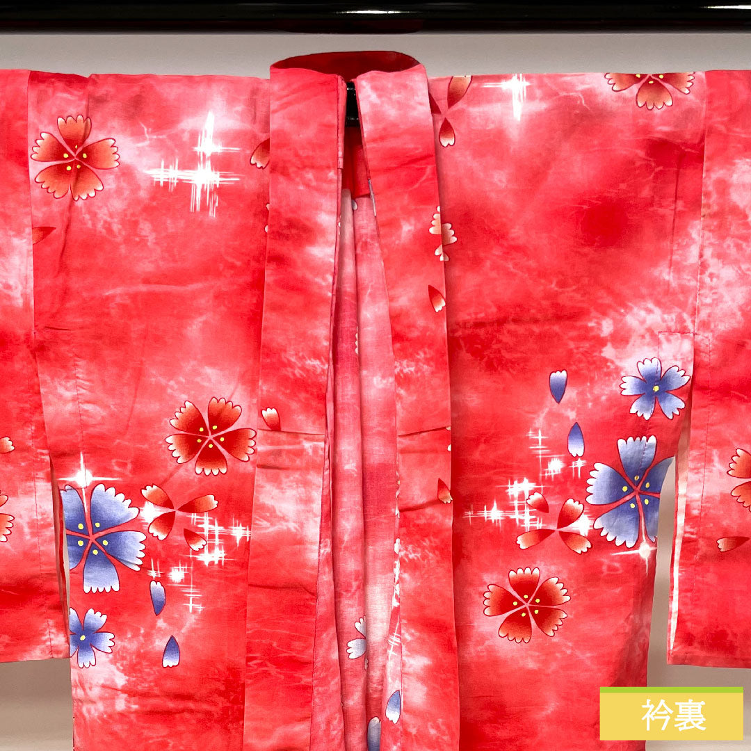 浴衣 木綿 身丈148cm 裄丈63.5cm Sランク 単衣 ピンク系 梅重色（うめがさねいろ） 桜 1118005082113
