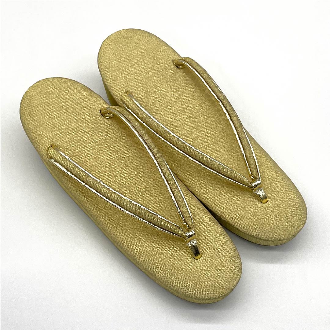 (Like New) Formal Zori and Bag Set, Grade A, 2-Way, Size S, Gold, 1133000303221