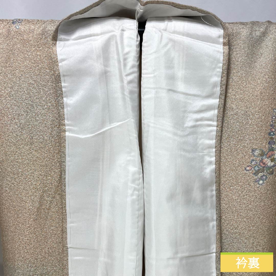 Komon (small pattern) silk, A-rank, length 163.5cm, sleeve length 65.5cm, lined, walnut-colored, Tsujigahana (flower) pattern, sewn with a beige finish, product number 1115006343425